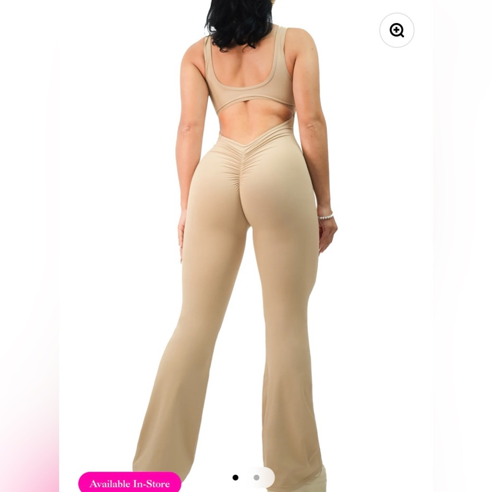 Fitness Fashioness Scrunch Jumpsuit - Latte